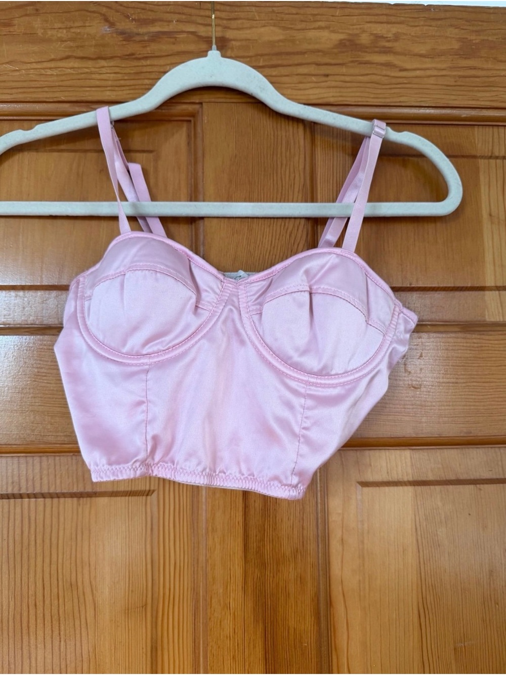 Pink Bustier Crop Top Bralette - Women Intimates